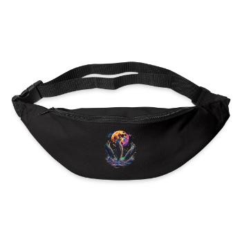 Dauphin Océan Animal Lune Hurlante - Sac banane - noir - Devant