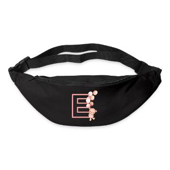 Buchstabe e rosa Bär - Gürteltasche - Schwarz - Vorne