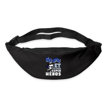 Cadeau homme 50 ans super heros - Sac banane - noir - Devant