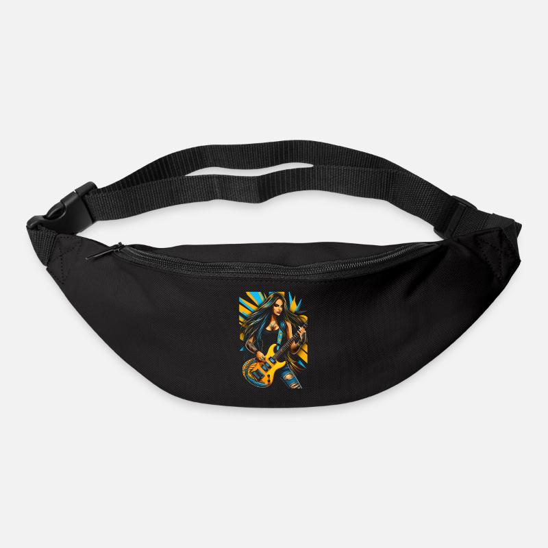 Wilde Gitarrendiva mit E-Gitarre - Gürteltasche - Schwarz