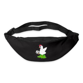 poulet joueur de football - Sac banane - noir - Devant