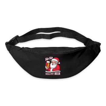 Bier Ugly Christmas Weihnachten Xmas Santa Claus - Gürteltasche - Schwarz - Vorne