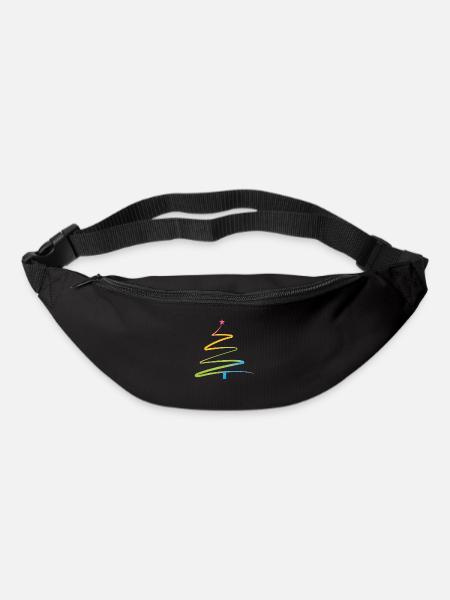Regenbogen Weihnachtsbaum Aquarell - Gürteltasche - Schwarz