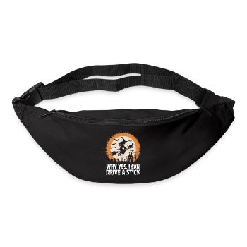 Why Yes I Can Drive a Stick Funny Witch Halloween - Bum bag - black - Front