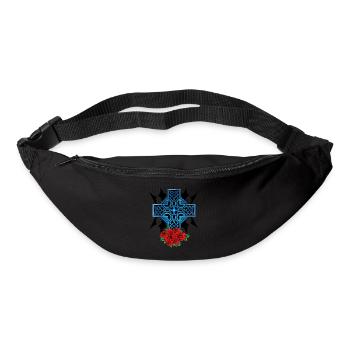 Halloween Kreuz Kreuze Kruzifix Rosen Tod Jenseits - Gürteltasche - Schwarz - Vorne