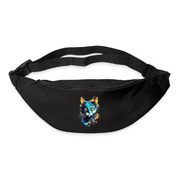 Chat cosmique coloré - Sac banane - noir - Devant
