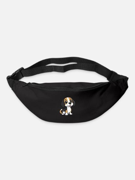 Beagle Hund Comic Niedlich - Gürteltasche - Schwarz