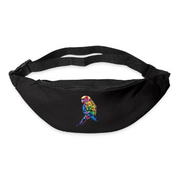 Parakeet, Budgie, Budgie, Parrot, Popart - Bum bag - black - Front