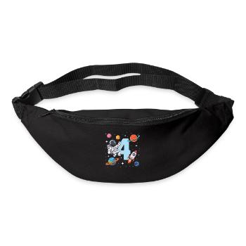 4ème anniversaire garçons 4 ans astronaute anniversaire - Sac banane - noir - Devant