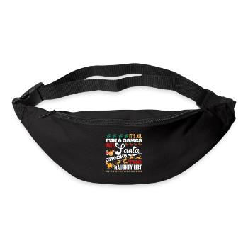 Christmas Santa Checks The Naughty List - Bum bag - black - Front