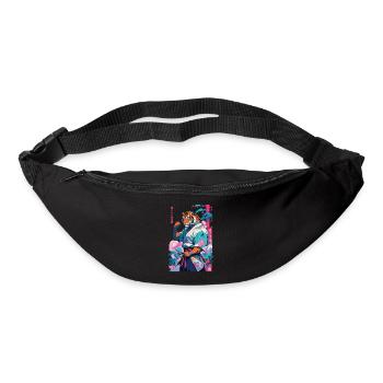 Tiger Yokai Vaporwave Aesthetic Samurai Art - Bum bag - black - Front