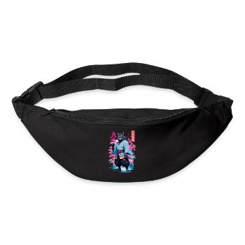 Tanuki Yokai Vaporwave Aesthetic Samurai Art - Bum bag - black - Front