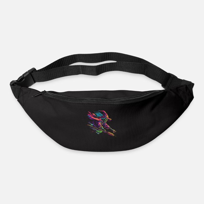 Hexenbesen Halloween Spooky Popart - Gürteltasche - Schwarz