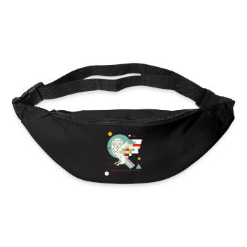 Geometric Owl – Modern Colorful Animal Illustration - Bum bag - black - Front