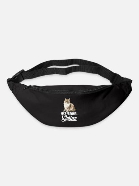 Katze: Mein Persönlicher Stalker - Gürteltasche - Schwarz