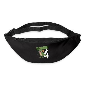 4ème anniversaire 4 ans Dino Dinosaur Fan - Sac banane - noir - Devant