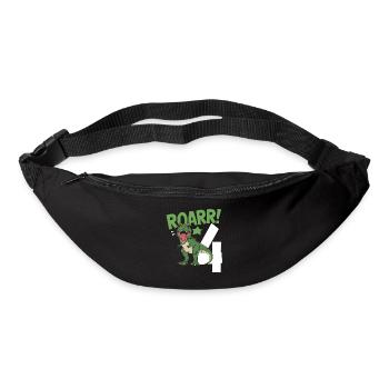 4. Geburtstag 4 Jahre Dino Dinosaurier Fan - Gürteltasche - Schwarz - Vorne