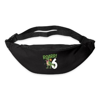 6ème anniversaire 6 ans Dino Dinosaur Fan - Sac banane - noir - Devant