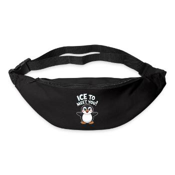 Jeu de mots pingouin mignon - Sac banane - noir - Devant