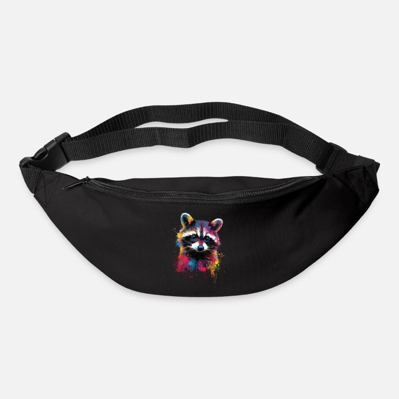 Waschbär - Gürteltasche - Schwarz