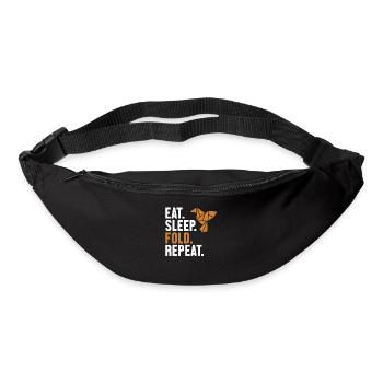 Eat Sleep Fold Repeat Owl Paper Crane Folding - Bum bag - black - Front