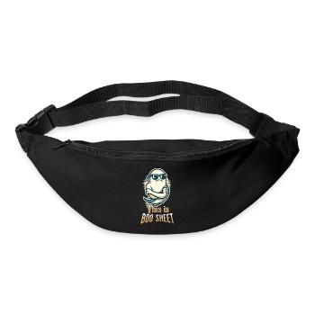Funny Halloween Ghost With Boo Sheet Text - Bum bag - black - Front