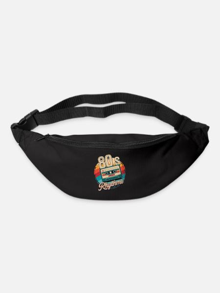 cassette rythme année 80 - Sac banane - noir