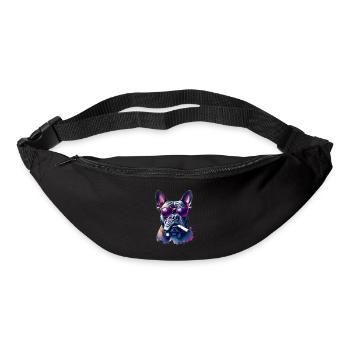 Bulldog Smoking a Cigar Animal Motif Art - Bum bag - black - Front