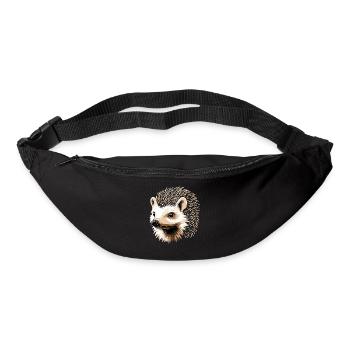Hérisson Hérisson à ventre blanc Hérisson épineux Amour Hérisson mignon - Sac banane - noir - Devant