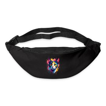 Cat Colorful Art Artwork Cat Owner Animal - Bum bag - black - Front