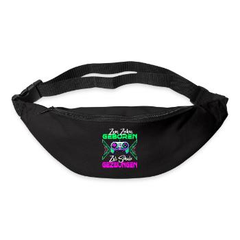 Born to gamble, forced to school, gaming - Bum bag - black - Front