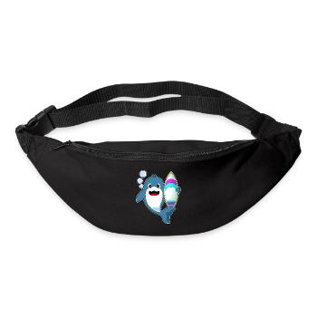Été de surf sur planche de surf Dolphin - Sac banane - noir - Devant