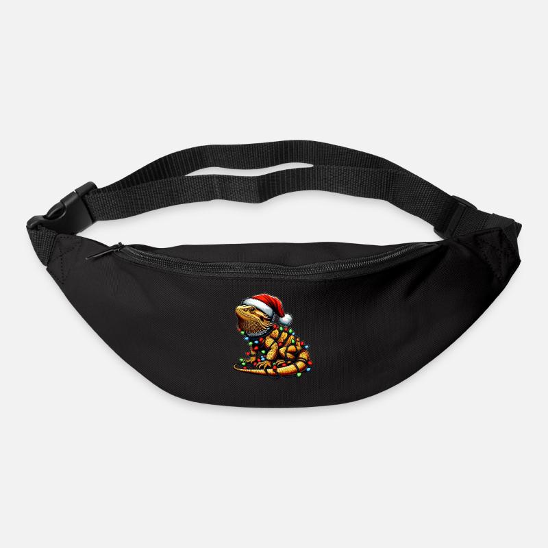 Bartagame Eidechse Weihnachtsmütze Xmas - Gürteltasche - Schwarz