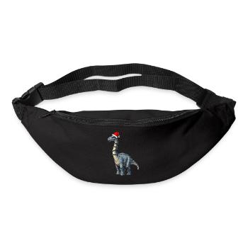 Brachiosaurus Dinosaurier Weihnachtsmütze Xmas - Gürteltasche - Schwarz - Vorne