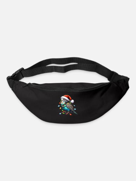 Wellensittich Wellensittich Papagei Weihnachtsmütz - Gürteltasche - Schwarz