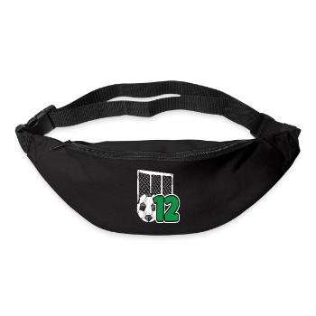 Fête d’anniversaire des enfants de football de 12 ans - Sac banane - noir - Devant