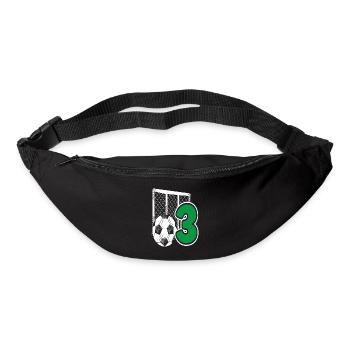 Fête d’anniversaire des enfants de football de 3 ans - Sac banane - noir - Devant