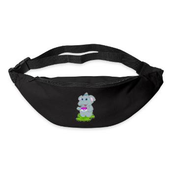 Gâteau d’anniversaire d’éléphant - Sac banane - noir - Devant