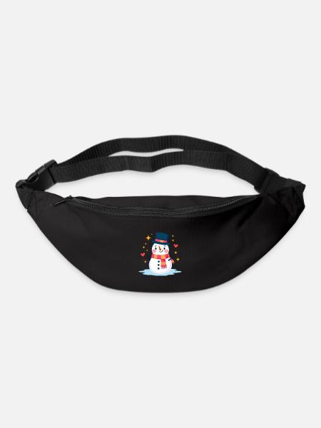 Süßer Schneemann mit Zylinder Festliche Weihnachtsstimmung - Gürteltasche - Schwarz