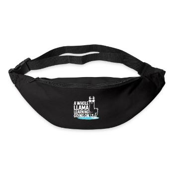 Tout un lama qui apprend à la maternelle - Sac banane - noir - Devant