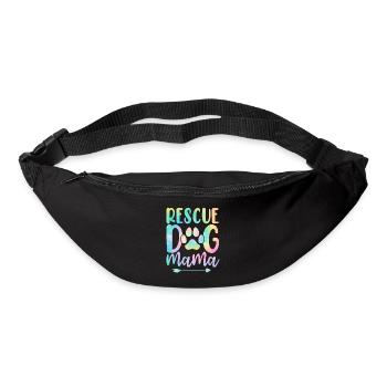 Rettungshund Mama Pflegehund Mama Tie Dye Tier - Gürteltasche - Schwarz - Vorne