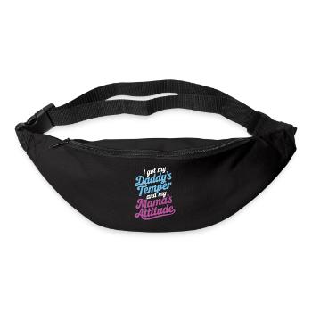 Ich habe das Temperament meines Vaters und die Einstellung meiner Mutter - Gürteltasche - Schwarz - Vorne