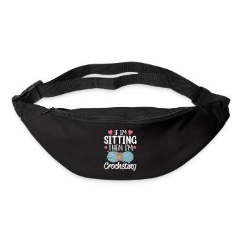 Quand je suis assise, je fais du crochet, du tricot, du tricot, - Sac banane - noir - Devant
