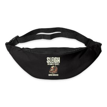 Schlitten mein Name um Kaffee geht, Weihnachtsspaß - Gürteltasche - Schwarz - Vorne