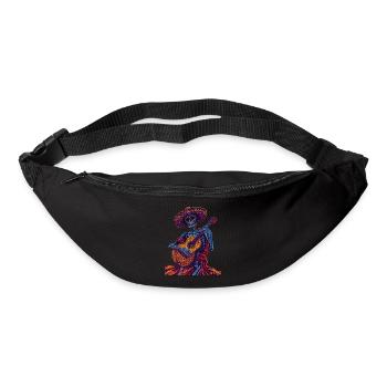 Guitare squelette mexicaine - Sac banane - noir - Devant