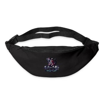 Noël Krampus Bodybuilder Entraînement musculaire - Sac banane - noir - Devant