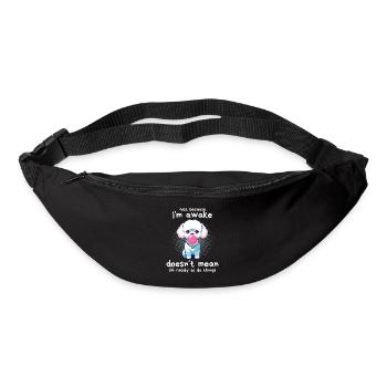 "Just Because I'm Awake" Cute Dog with Bubblegum - Bum bag - black - Front