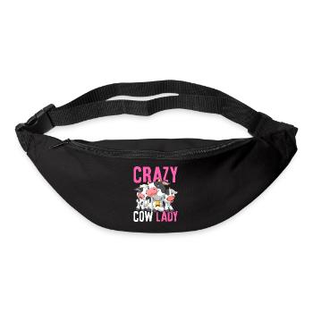 Crazy Cow Lady Drôle Bovin Génisse Fille Bäue - Sac banane - noir - Devant
