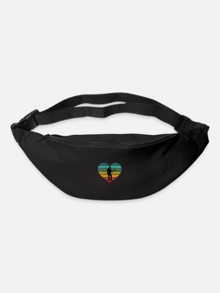 Gitarre Retro Herz Design Für Gitarristen - Gürteltasche - Schwarz