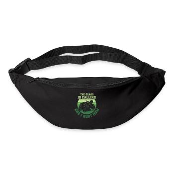 L’herbe m’appelle et je dois tondre - tondeuses à gazon - Sac banane - noir - Devant